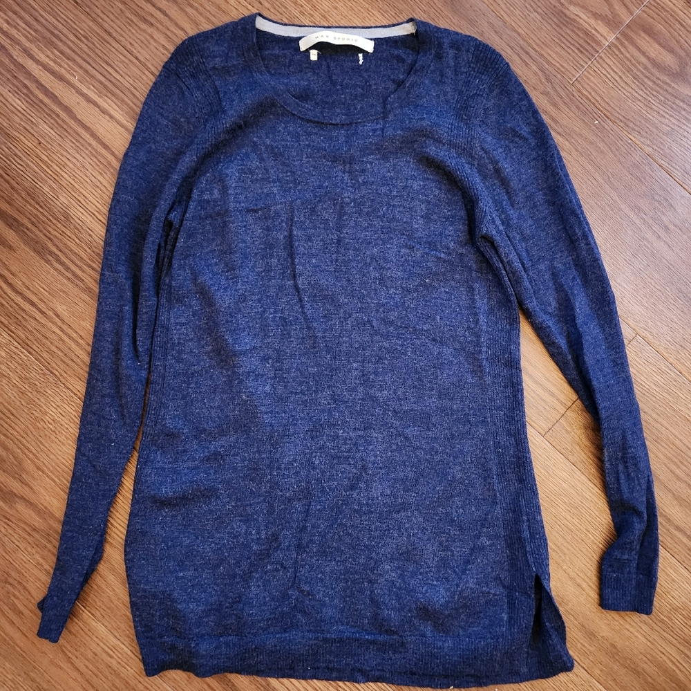Women's Navy Merino Wool Sweater